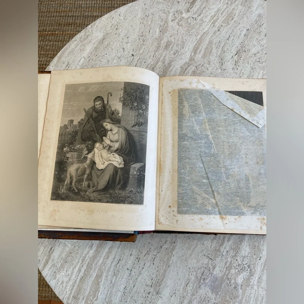 Antique 1879 Leather Family Pictorial Holy Bible G. Dore-Illman Brothers - Picture 7 of 16